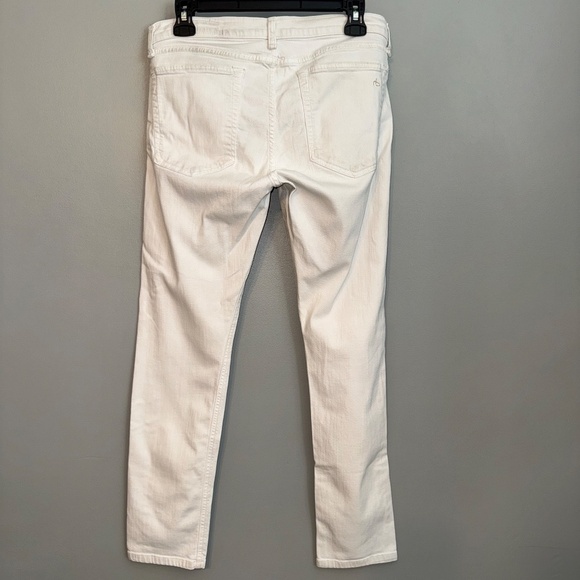 Rag & Bone The Dre Low-Rise Slim Boyfriend Jeans Aged Bright White Size 29 - Picture 7 of 9